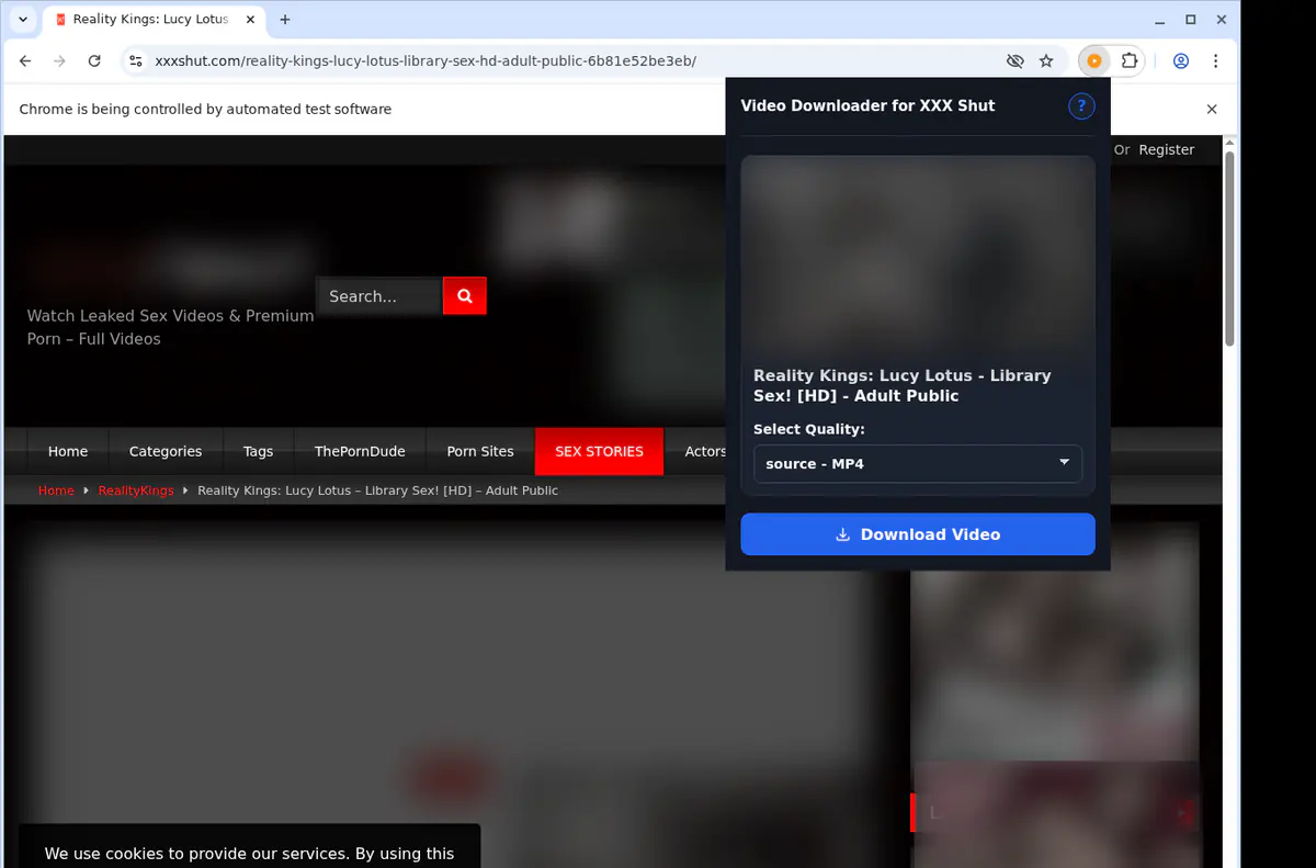 Xxxshut Video Downloader browser extension screenshot 3