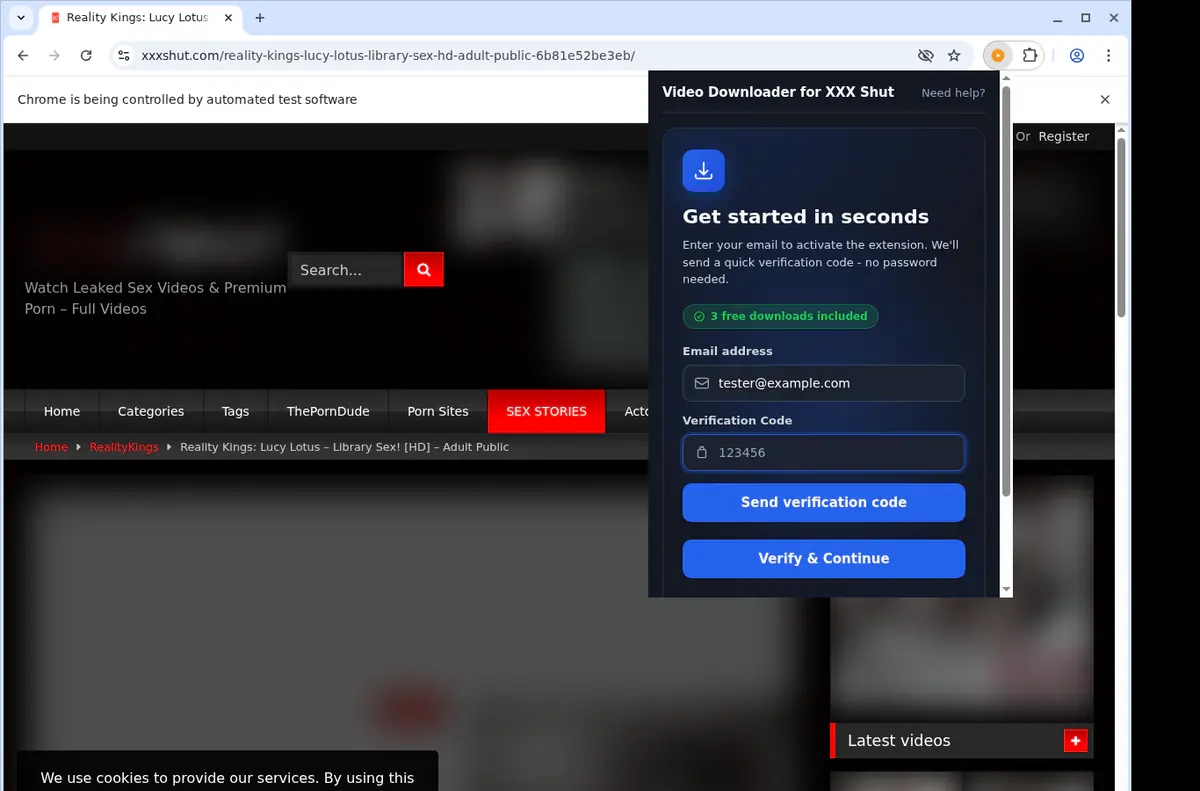Xxxshut Video Downloader browser extension screenshot 4