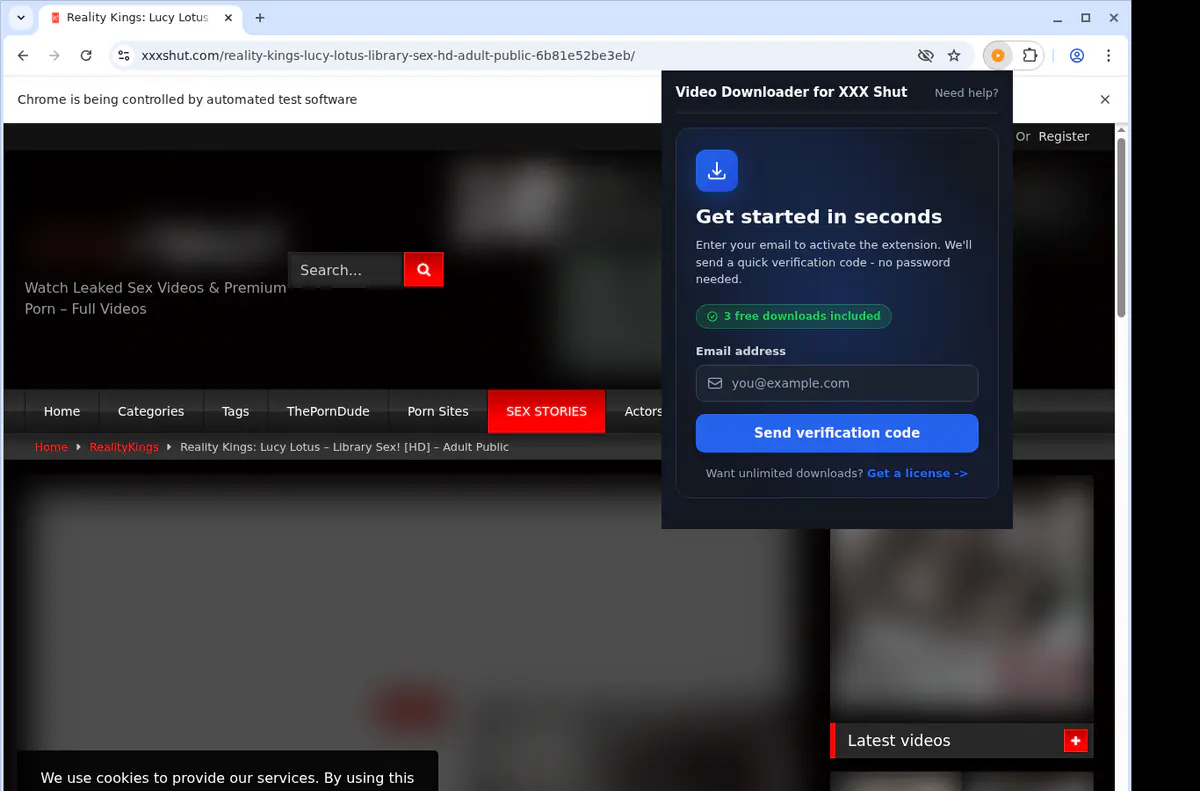 Xxxshut Video Downloader browser extension screenshot 5